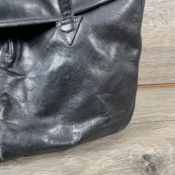 VTG Libaire California Bag Black Soft Leather Cross Body Flap Satchel Brief Case - Picture 6 of 16